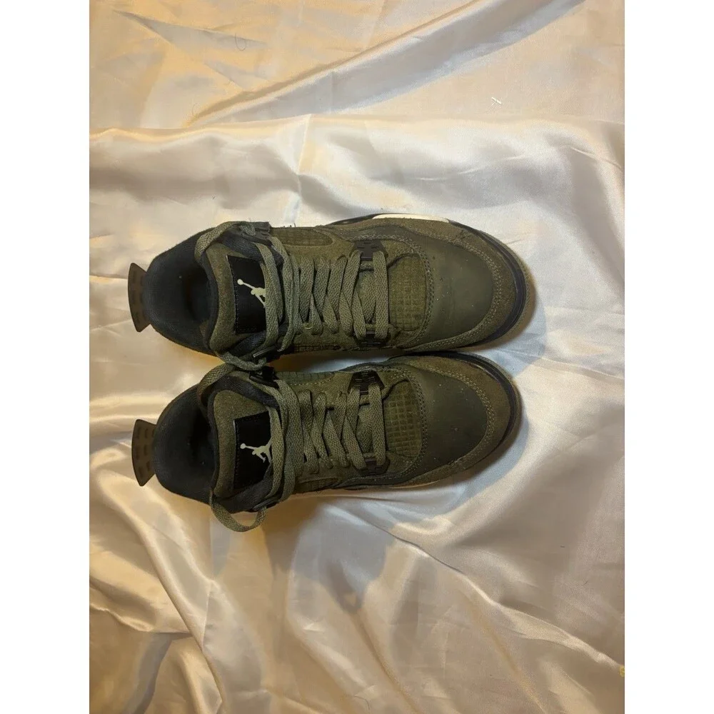 Air Jordan 4 Retro SE Craft Medium Olive Green GS Size 6Y FB9928-200 Preowned